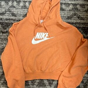 Nike Women's Orange Cropped Hoodie